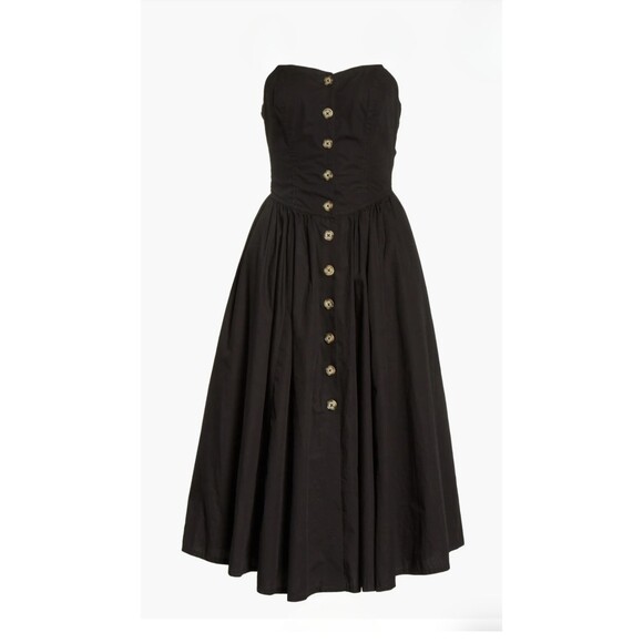 Free People Dresses & Skirts - Free People Dress Small Button Front Pockets Poplin Midi Sweetheart Casual Chic